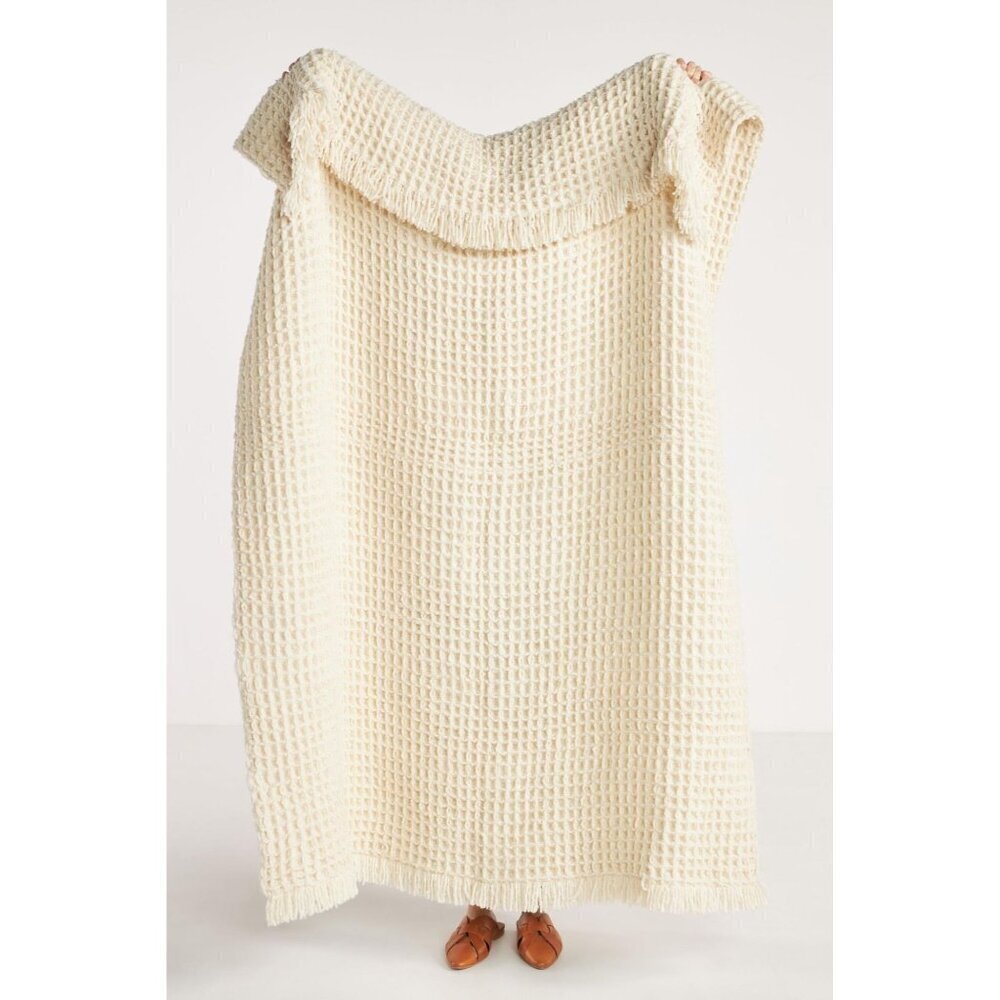 Anthropologie Boucle Waffle Throw Blanket